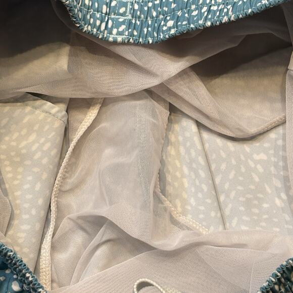 Chubbies Swim Trunks Stretch 5.5" Large Blue Green Gradient Dots Color Block - Picture 4 of 5